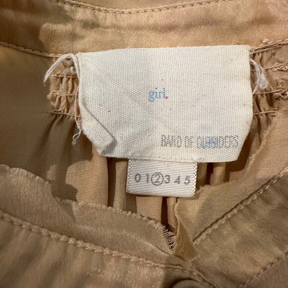 Girl. by Band of Outsiders Silk Gold Beige Blouse Hidden Placket sz 2=M - Picture 14 of 15
